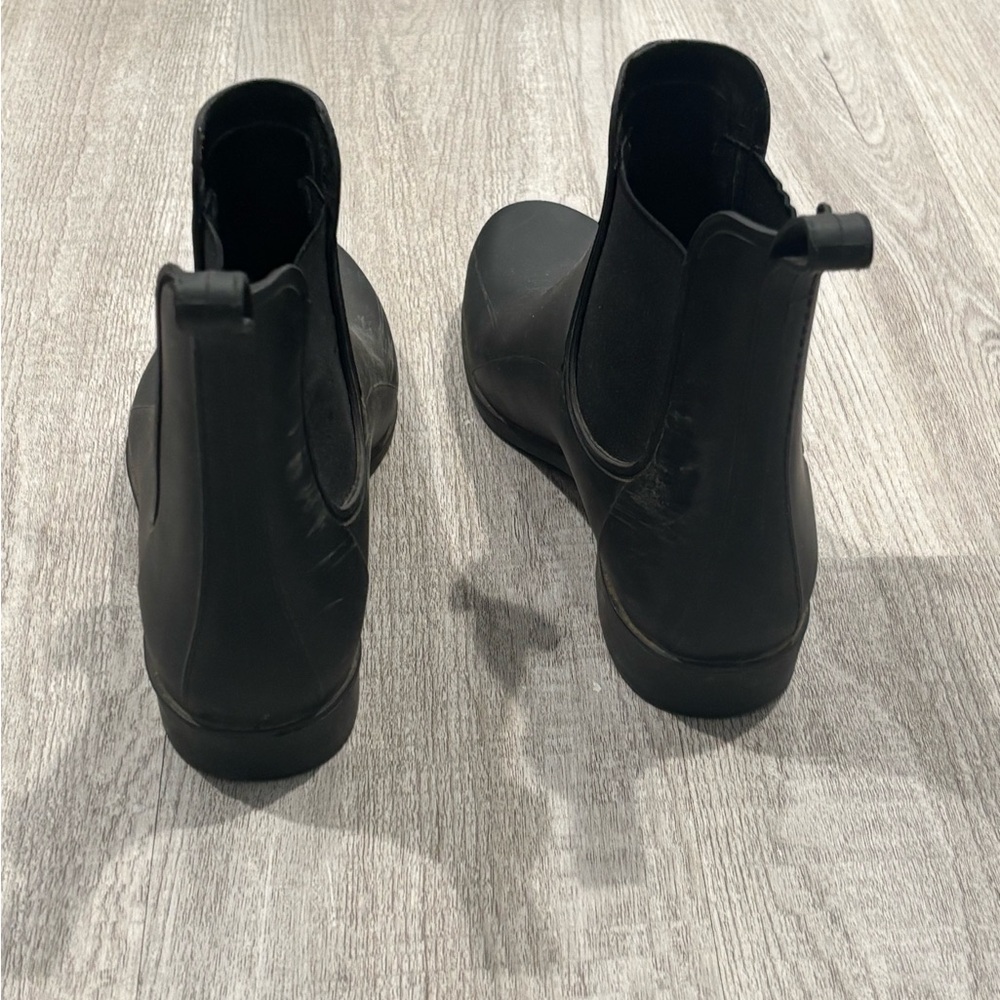 J. Crew Black Chelsea Rain Ankle Boots - Picture 6 of 8